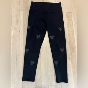 Style Reform Black Glitter Heart Leggings Size L